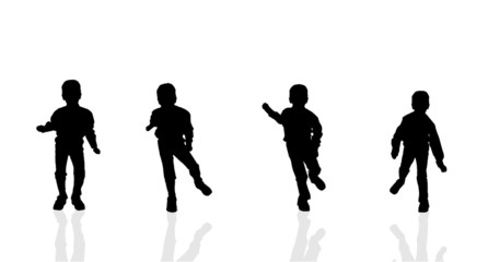 Vector silhouette of a boy.