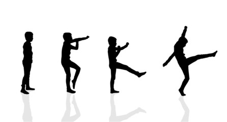 Vector silhouette of a boy.