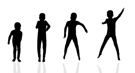 Vector silhouette of a boy.