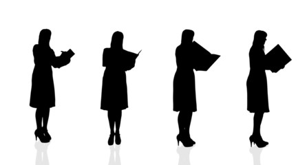 Vector silhouette of a businesswoman.