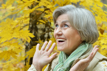 Senior woman in park