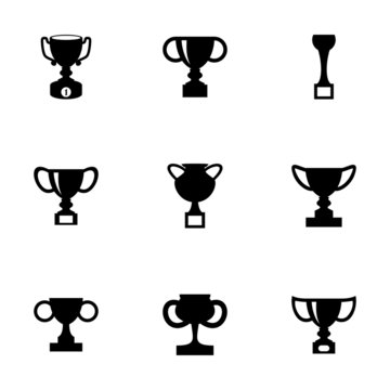 Vector trophy icon set
