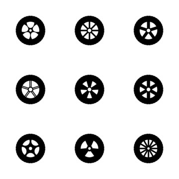 Vector wheel icon set