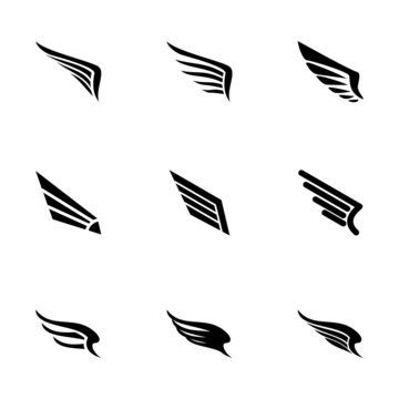 Vector wing icon set