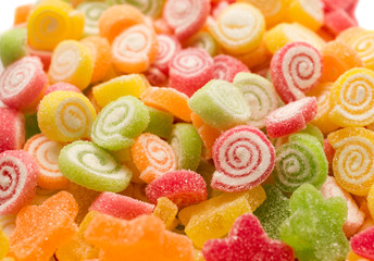Fototapeta na wymiar colorful fruit jelly candy
