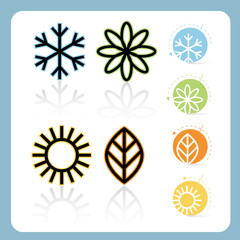 Stylized Four Seasons Icon Set