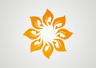 Woman face in flower logo vector