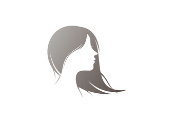 Woman Hair style Silhouette logo vector