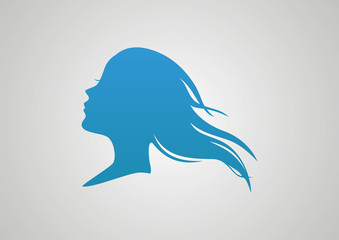 Woman Hair style Silhouette logo vector