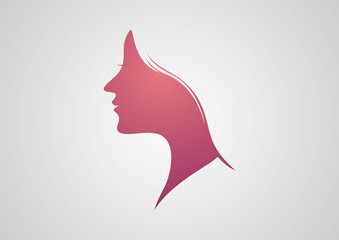 Woman face beautyfull care logo vector