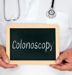 Colonoscopy - Physician with chalkboard