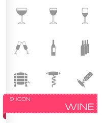Fototapeta na wymiar Vector wine icon set