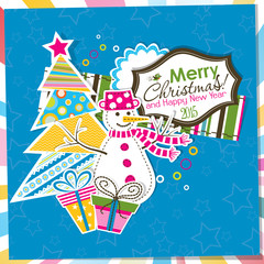Fototapeta na wymiar Template Christmas greeting card, vector