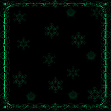 Elegant Dark Green Christmas Snow Flake Background