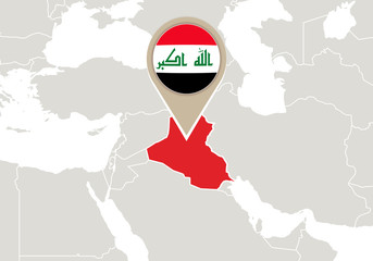 Iraq on World map