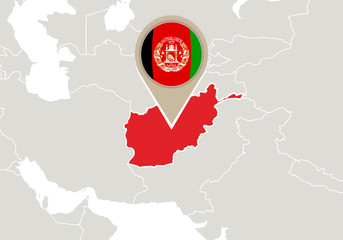 Afghanistan on World map