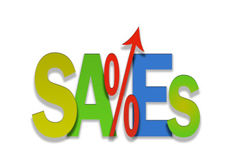 Sales go up coloured price percent arrow