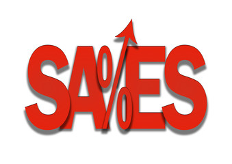 Sales go up red price discount in percent background