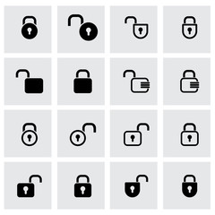 Vector black locks icon set
