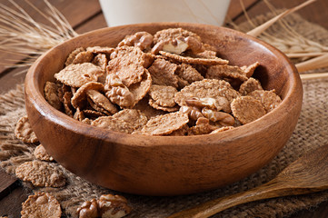 Healthy breakfast - whole grain muesli 
