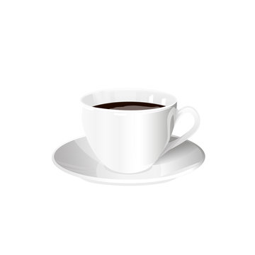 one isolated white cup and saucer on a white background