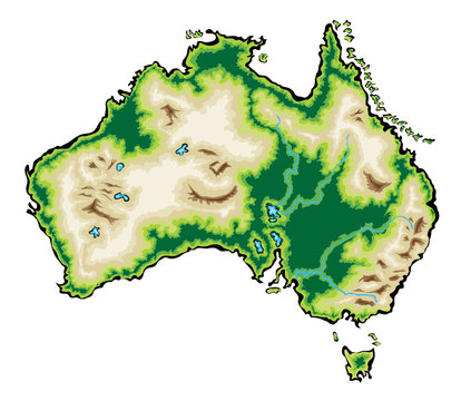 Australia Map Vector Illustration isolated on a white background