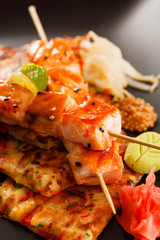 Japanese Skewered salmon with Vegetables