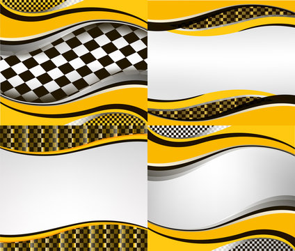 Set of checkered vector flag background. Eps10