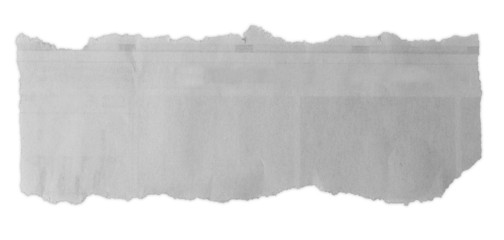 Torn grey paper isolated on white