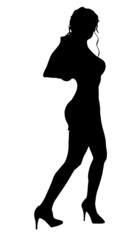 Vector silhouette of a woman.