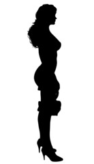 Fototapeta premium Vector silhouette of a woman.