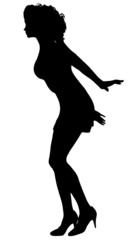 Vector silhouette of a woman.