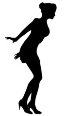 Obraz na płótnie Canvas Vector silhouette of a woman.