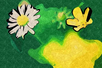 Foto op Plexiglas Abstract flower oil painting © maxtor777