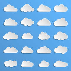 different clouds with 3d effect