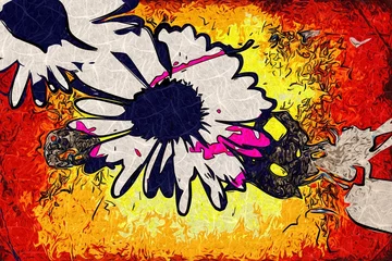 Foto op Plexiglas anti-reflex Abstract flower oil painting © maxtor777