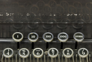 Numbers on an old typewriter