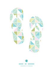 Vector colorful pastel triangle texture flip flops silhouettes