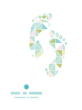 Vector colorful pastel triangle texture footprints silhouettes