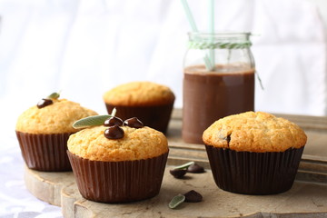 Delicious homemade gluten free muffins with chocolate drops