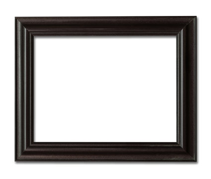 wood frame photo with clipping path.
