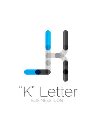 K letter logo, minimal line design