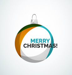 Merry Christmas card - abstract ball, bauble