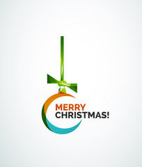 Merry Christmas card - abstract ball, bauble