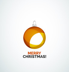 Merry Christmas card - abstract ball, bauble