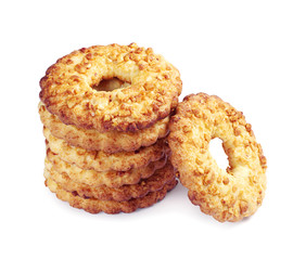 Stack of cookies with nuts