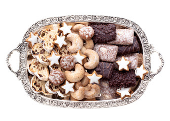 Tray with Christmas cookies