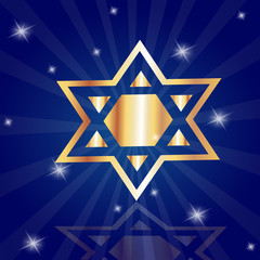 Obraz premium Blue Star Burst with a Gold Tone Star