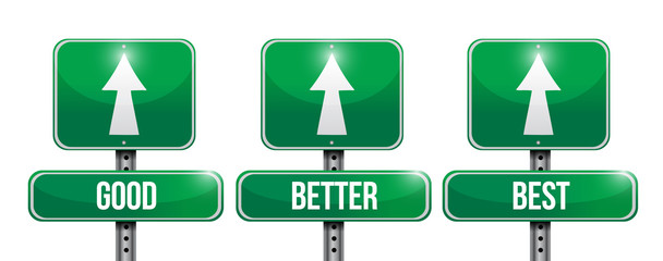 good, better, and best sign illustration