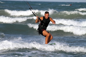 Kite surfer, Cullera beach, Valencia, Spain